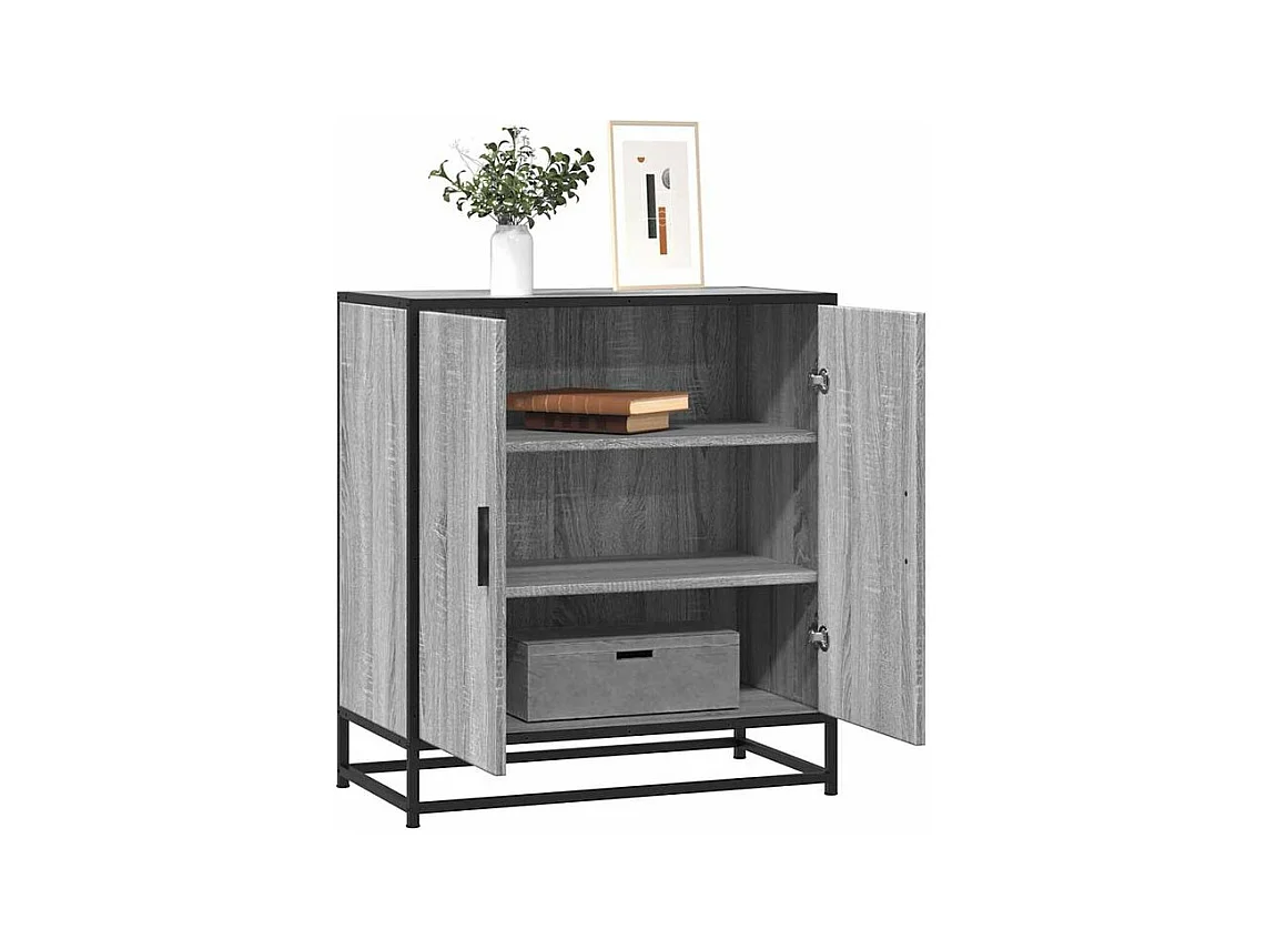 Buffet sonoma gris 68x35x76 bois d'ingénierie et métal