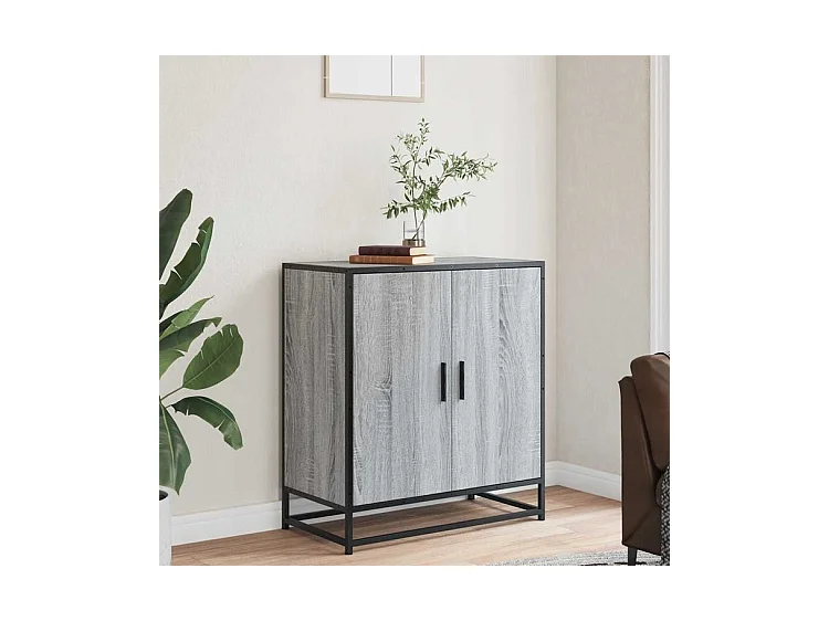 Buffet sonoma gris 68x35x76 bois d'ingénierie et métal
