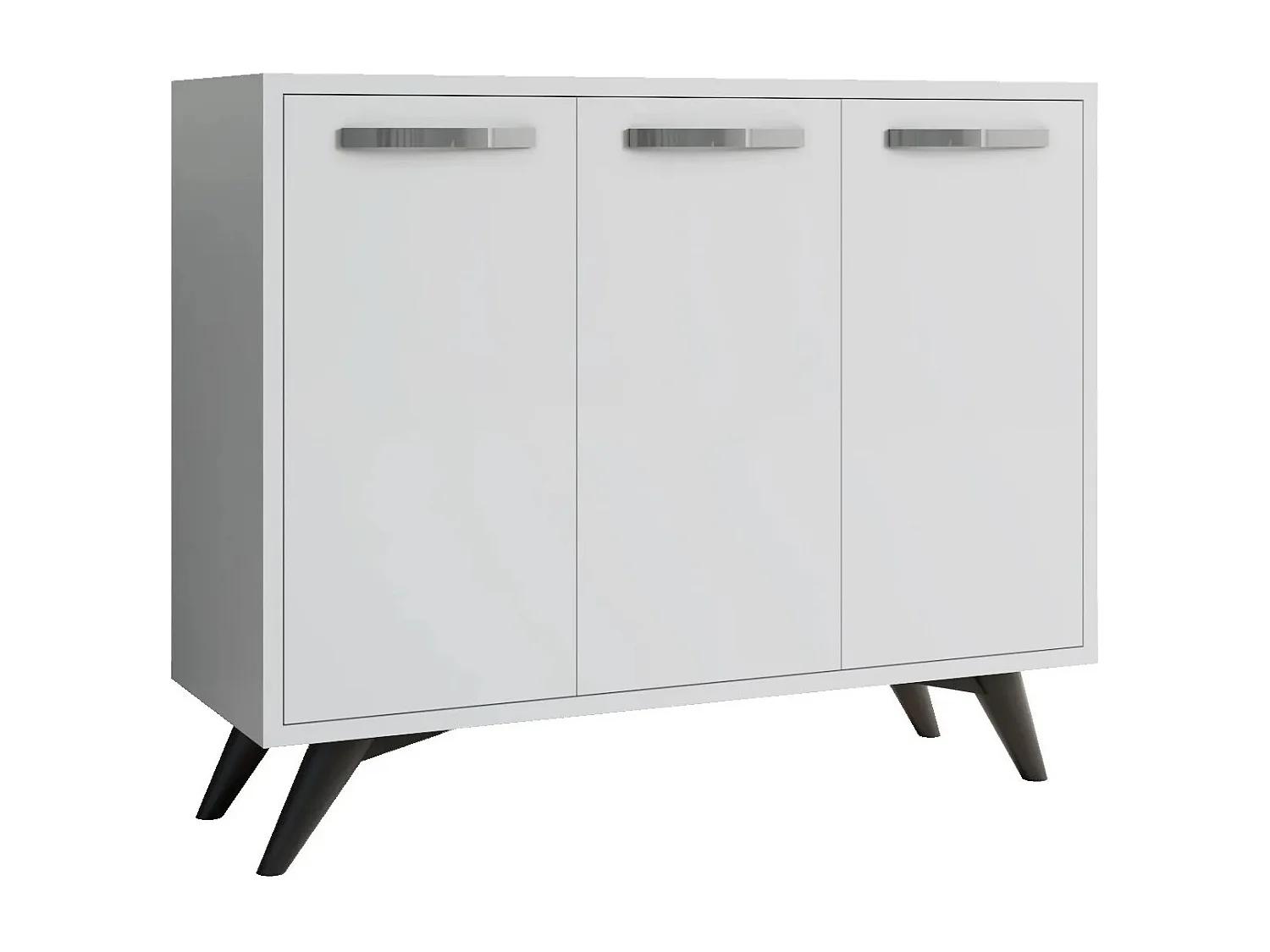 Petit buffet moderne blanc 3 portes Fabio 100cm