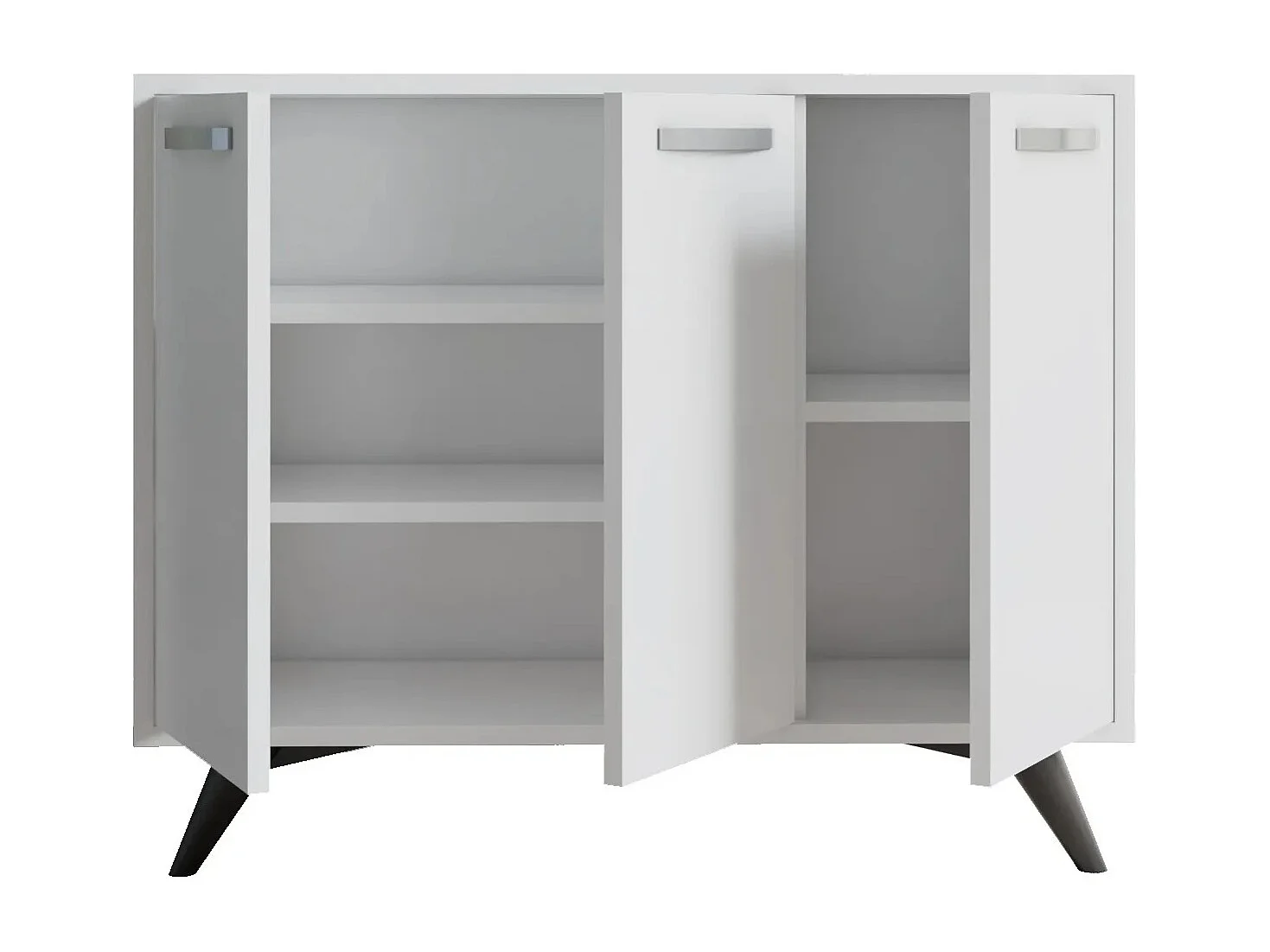 Petit buffet moderne blanc 3 portes Fabio 100cm