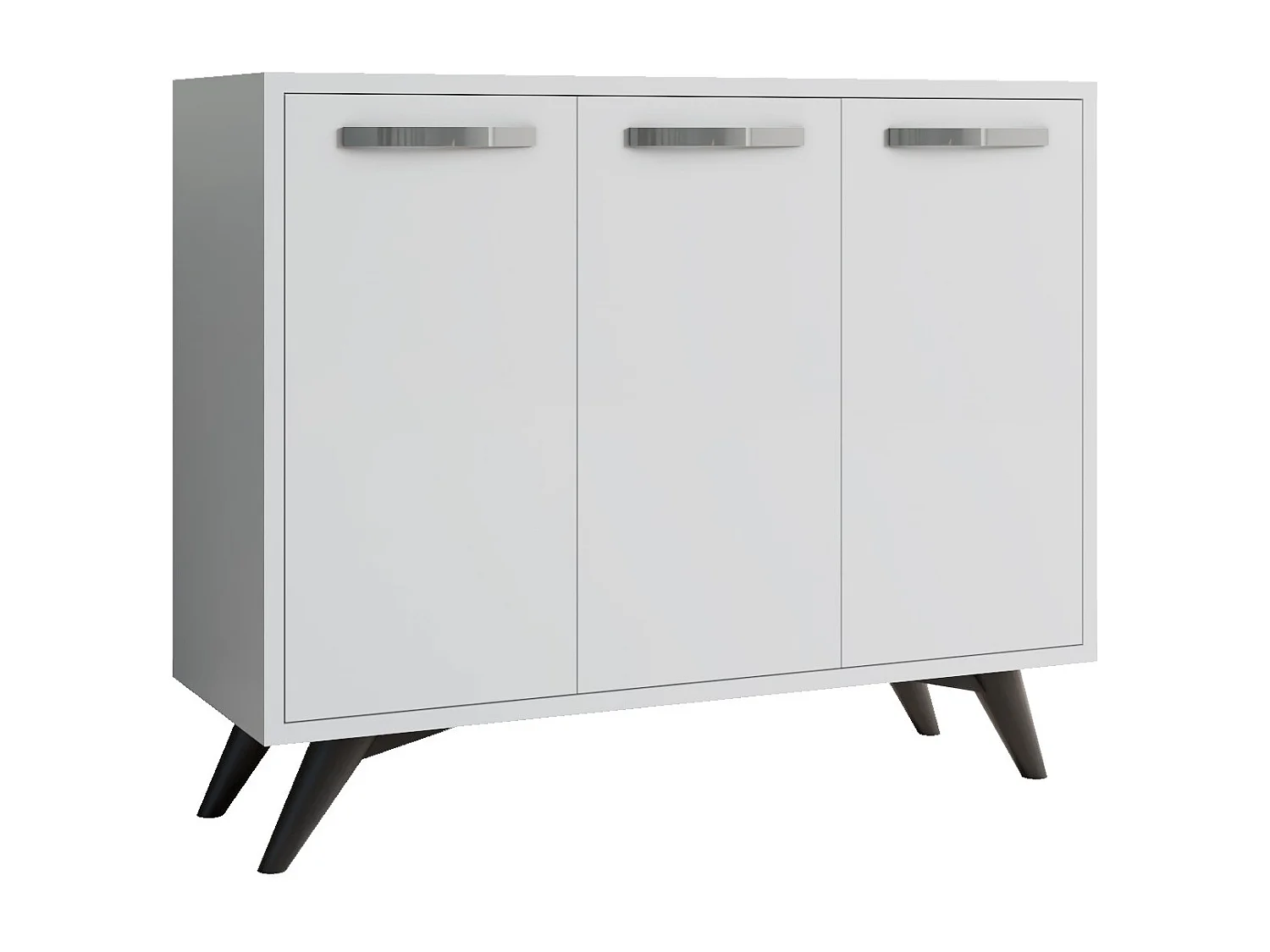 Petit buffet moderne blanc 3 portes Fabio 100cm