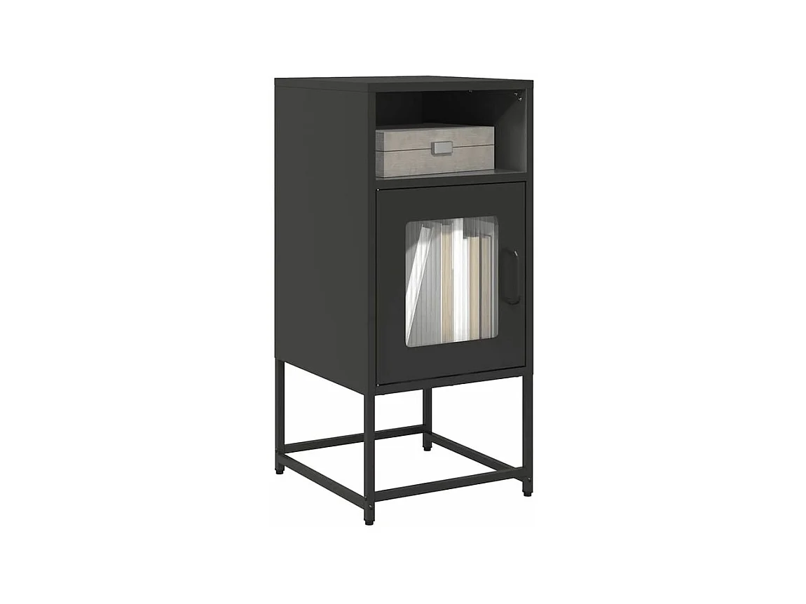 Table de chevet noir 36x39x78 acier laminé à froid