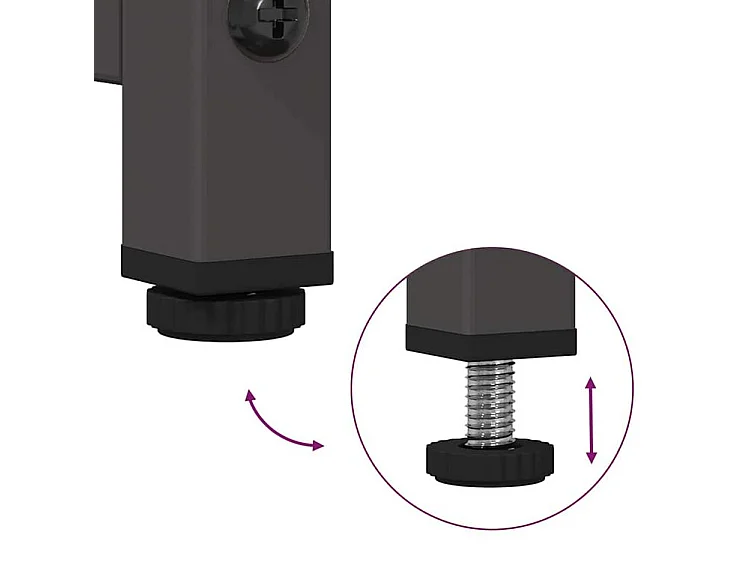 Table de chevet noir 36x39x78 acier laminé à froid