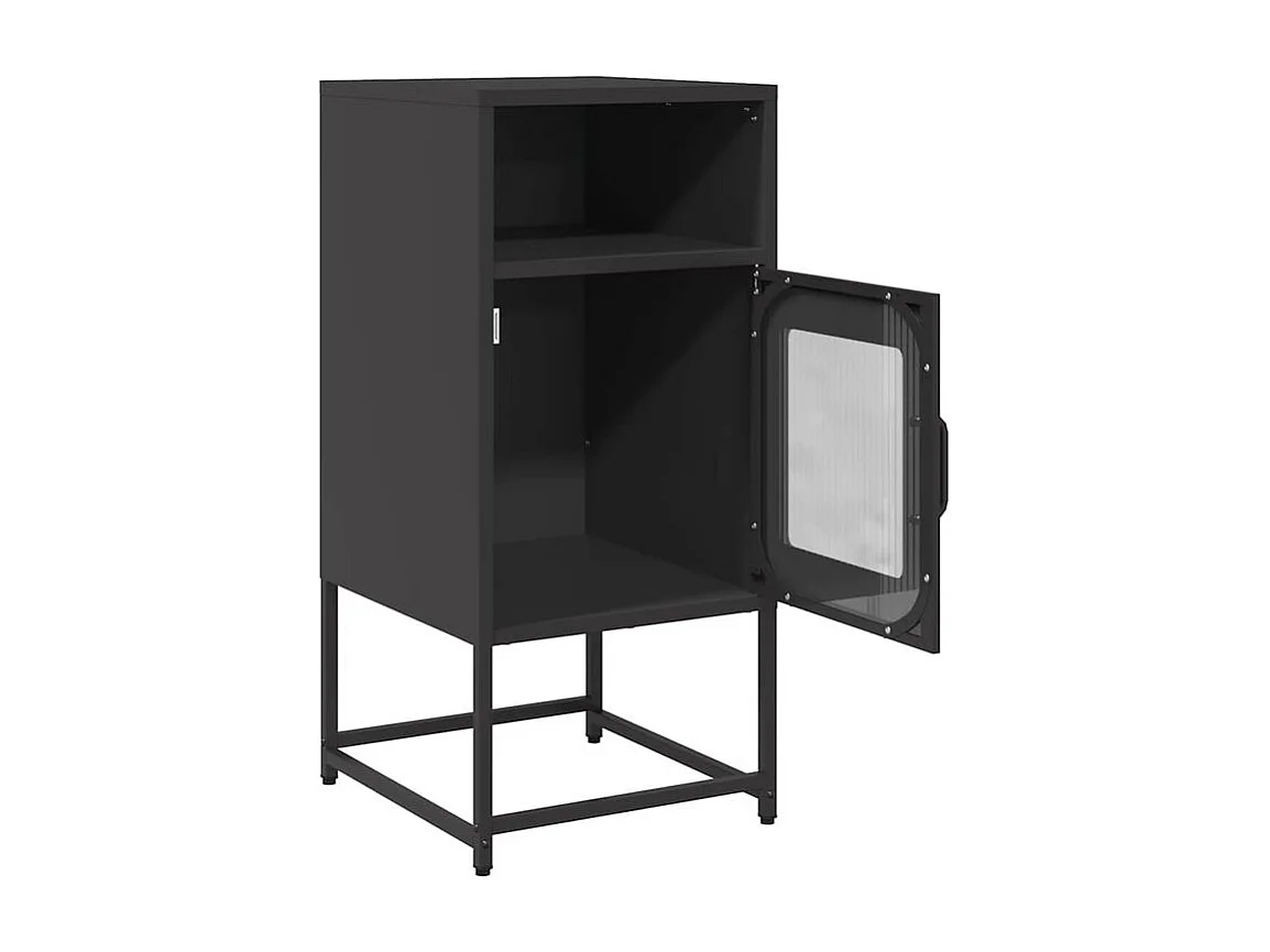 Table de chevet noir 36x39x78 acier laminé à froid