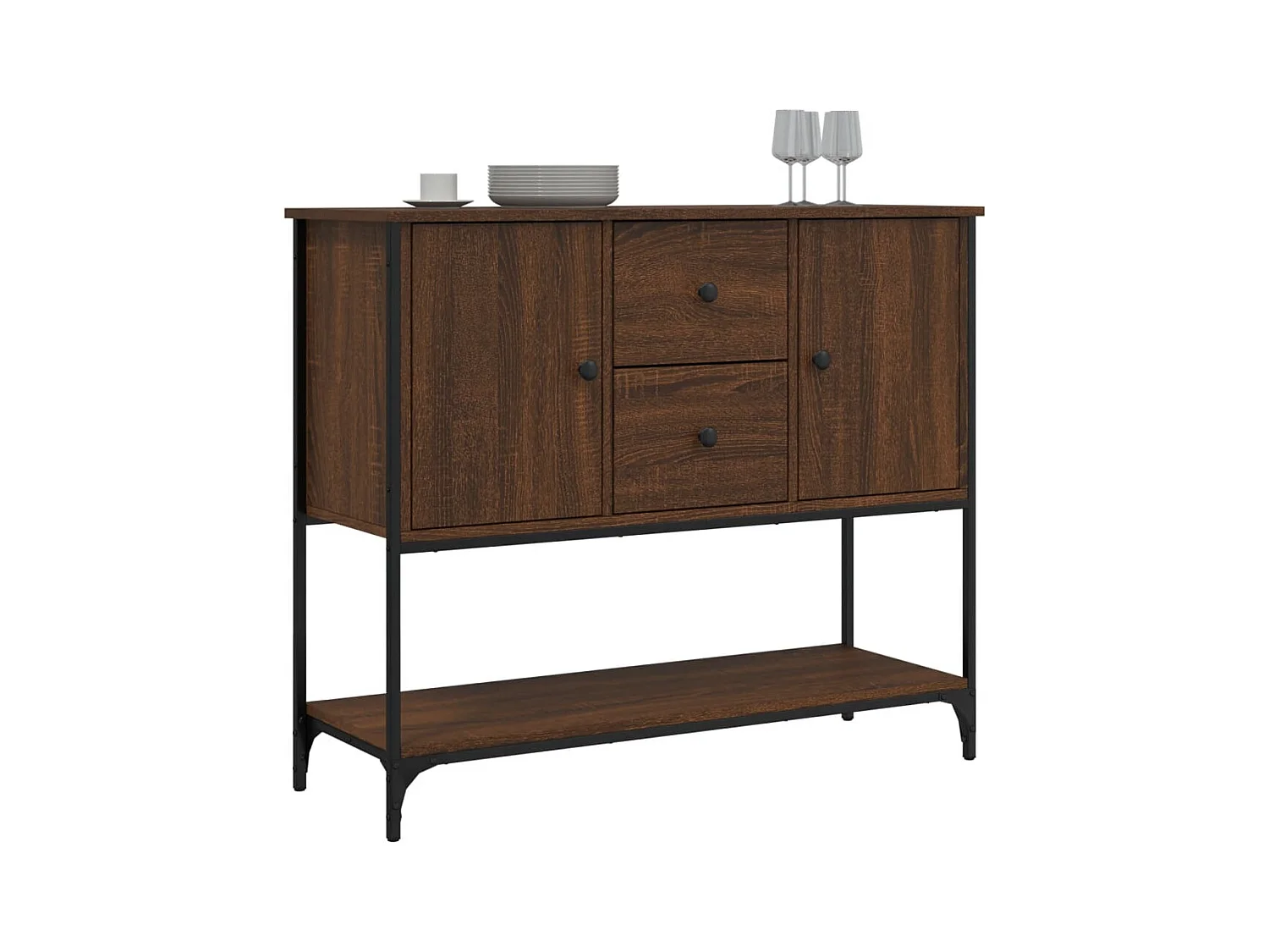 Buffet chêne marron 100x36x85 bois d'ingénierie