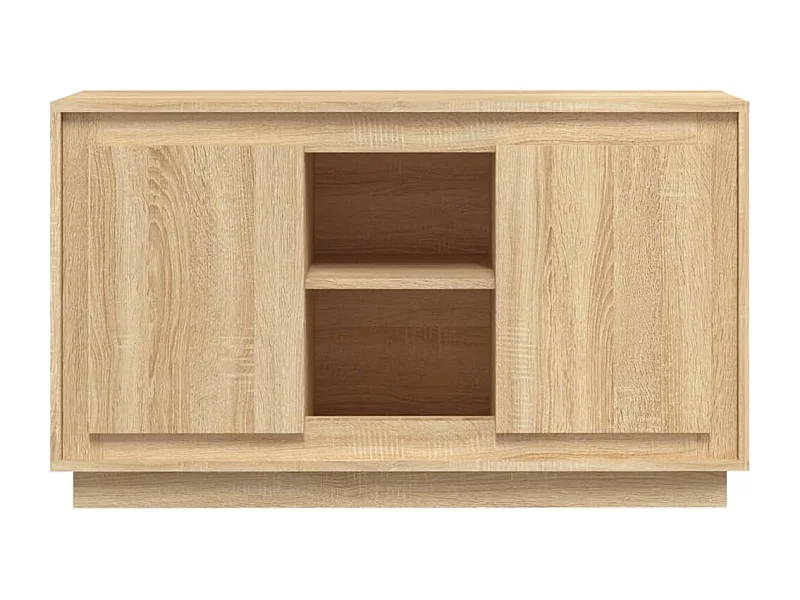 Petit buffet 2 portes 1 étagère extérieure 102cm – Modèle Novila-Couleur Chêne clair