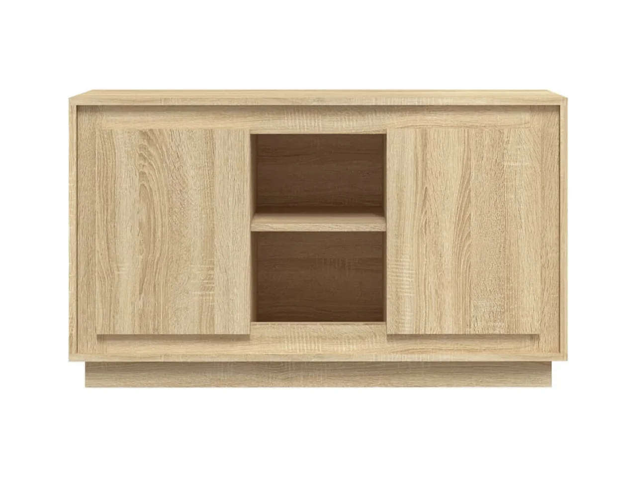 Petit buffet 2 portes 1 étagère extérieure 102cm – Modèle Novila-Couleur Chêne clair