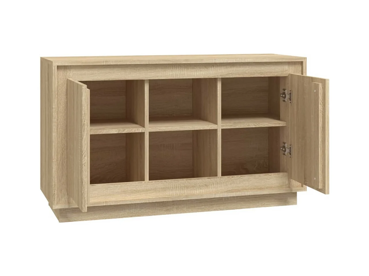 Petit buffet 2 portes 1 étagère extérieure 102cm – Modèle Novila-Couleur Chêne clair