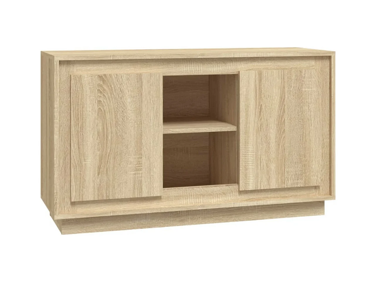 Petit buffet 2 portes 1 étagère extérieure 102cm – Modèle Novila-Couleur Chêne clair