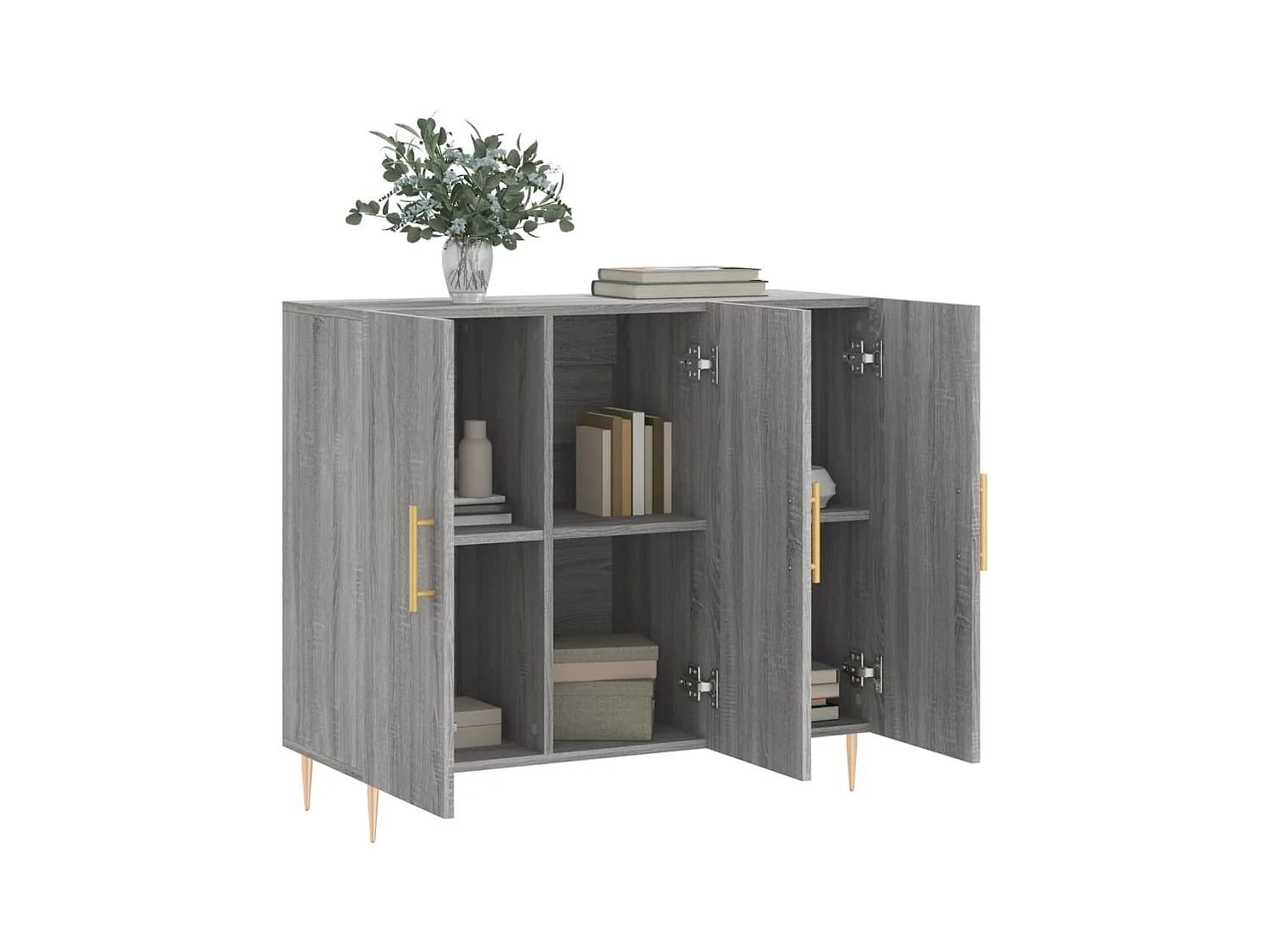 Buffet sonoma gris 90x34x80 bois d'ingénierie