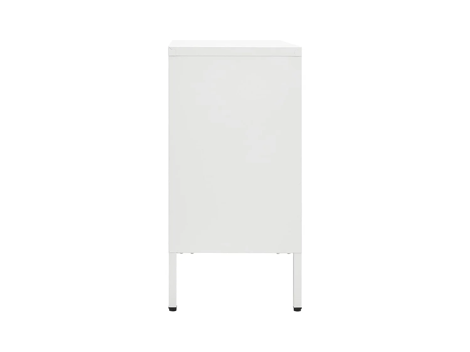 Buffet Lapona 105cm – Acier et verre trempé-Couleur Blanc