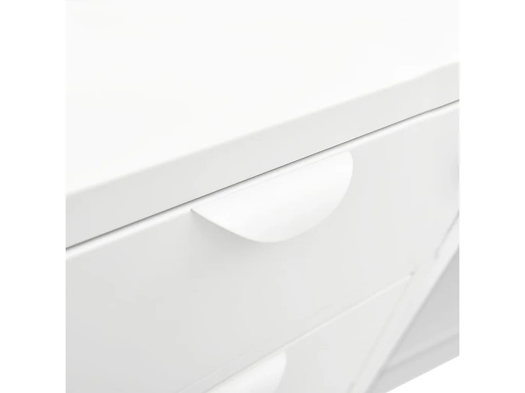 Buffet Lapona 105cm – Acier et verre trempé-Couleur Blanc