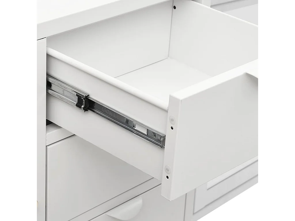 Buffet Lapona 105cm – Acier et verre trempé-Couleur Blanc