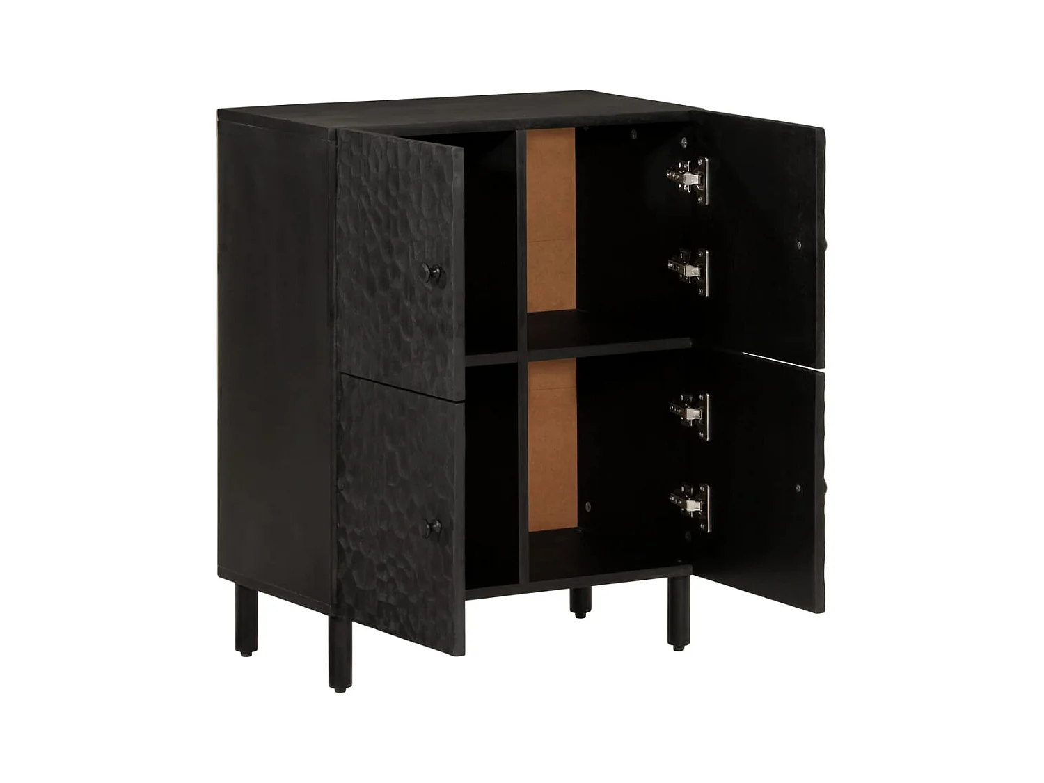 Armoire latérale noir 60x33x75 bois massif de manguier