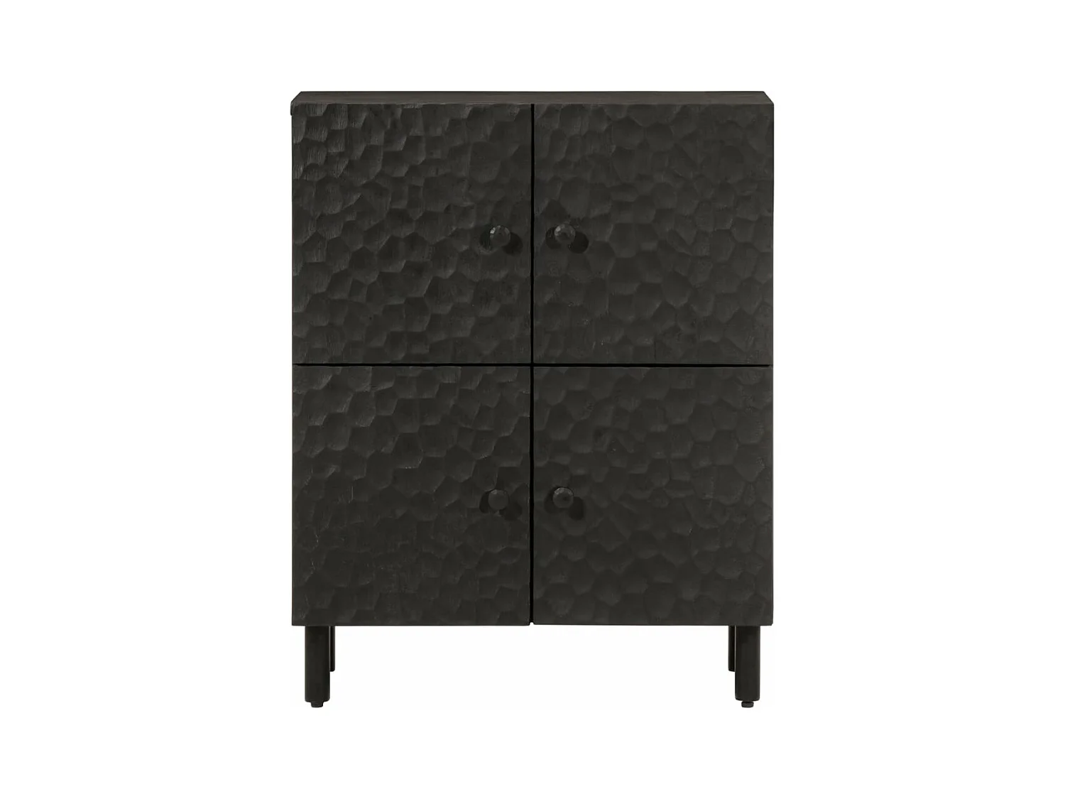 Armoire latérale noir 60x33x75 bois massif de manguier