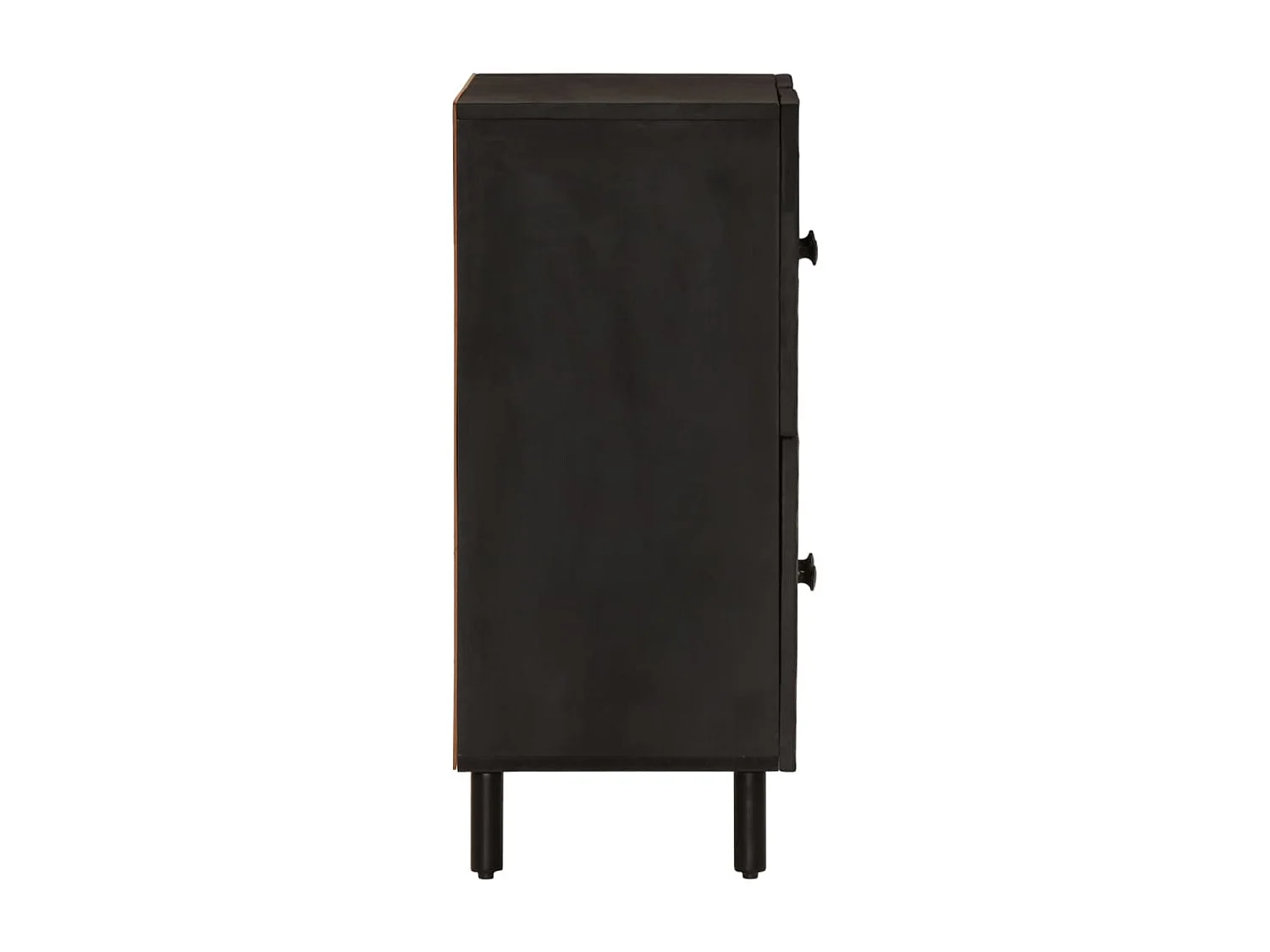 Armoire latérale noir 60x33x75 bois massif de manguier