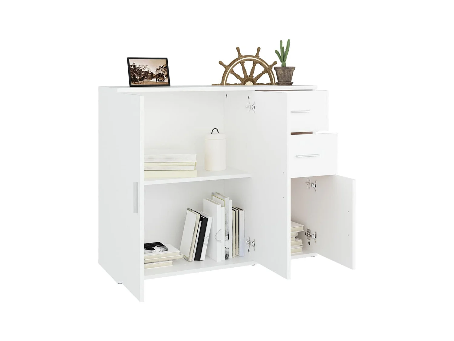 Buffet Blanc 91x29,5x75 Bois d'ingénierie