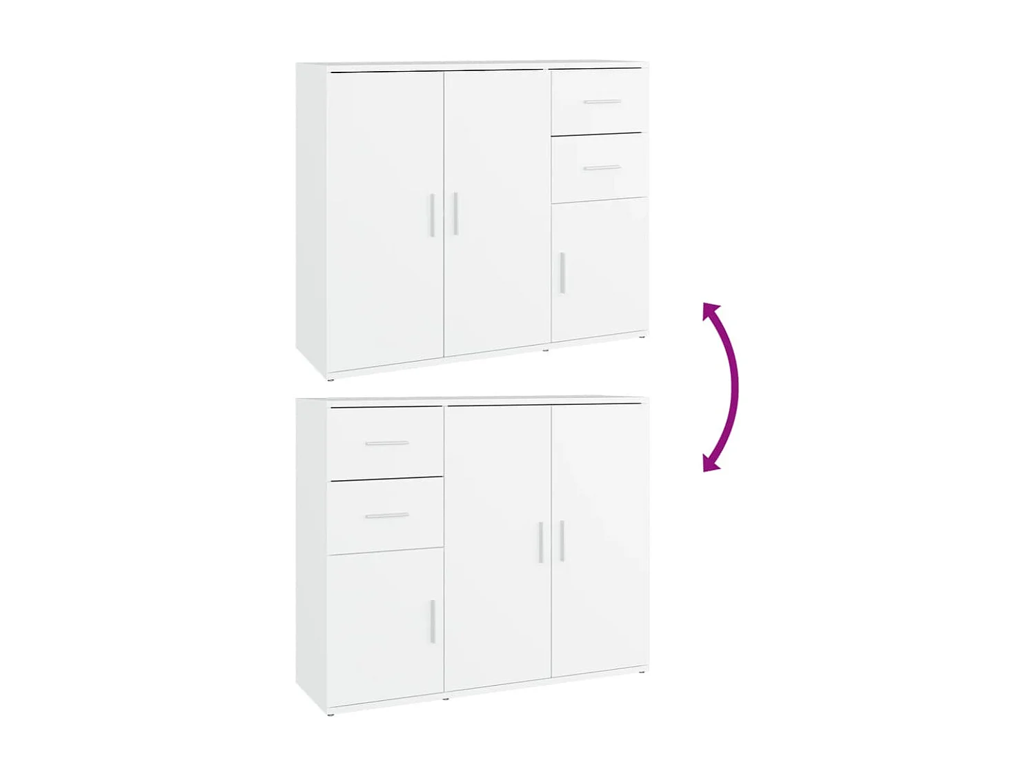 Buffet Blanc 91x29,5x75 Bois d'ingénierie