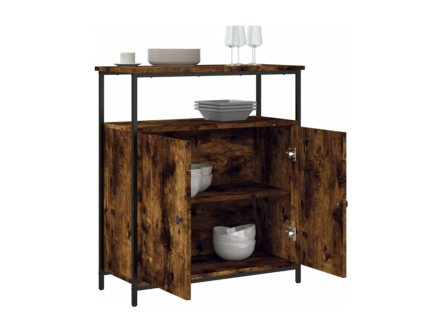 Buffet chêne fumé 70x30x80 bois d'ingénierie