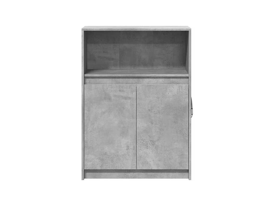 Buffet avec LED gris béton 72x34x100 bois d'ingénierie