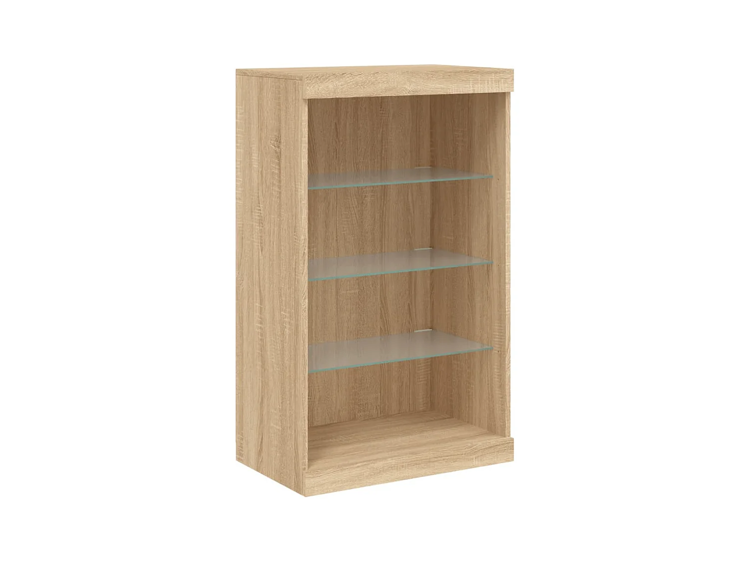 Petit meuble à niches avec éclairage LED - Collection Arizona-Couleur Naturel