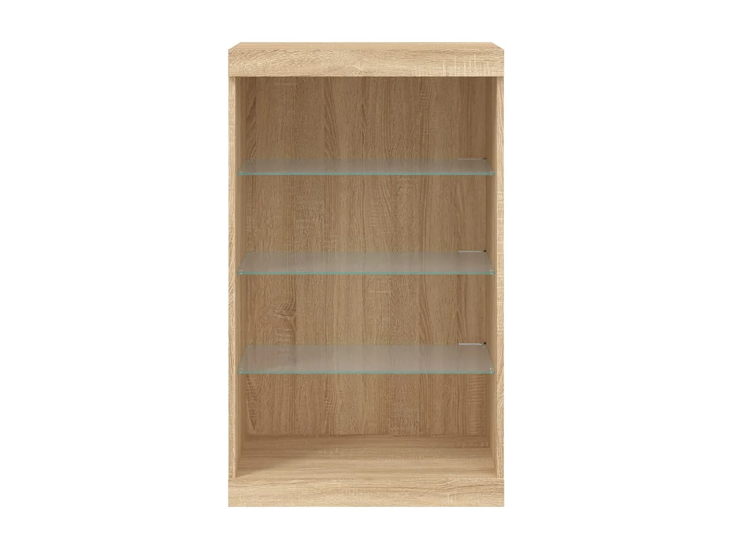 Petit meuble à niches avec éclairage LED - Collection Arizona-Couleur Naturel