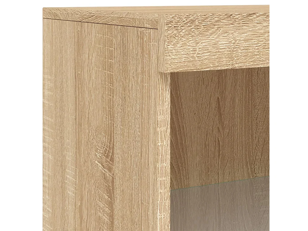 Petit meuble à niches avec éclairage LED - Collection Arizona-Couleur Naturel