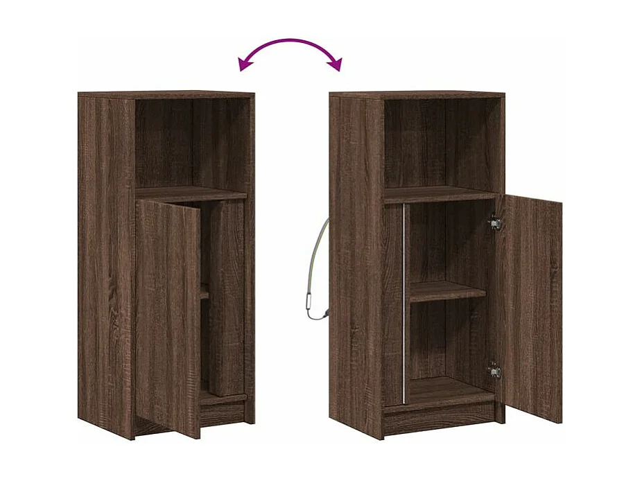 Buffet avec LED chêne marron 42,5x34x100 bois d'ingénierie