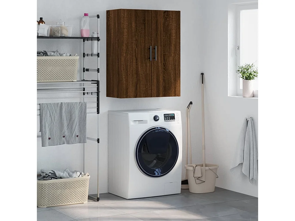 Armoire murale chêne marron 69,5x34x90