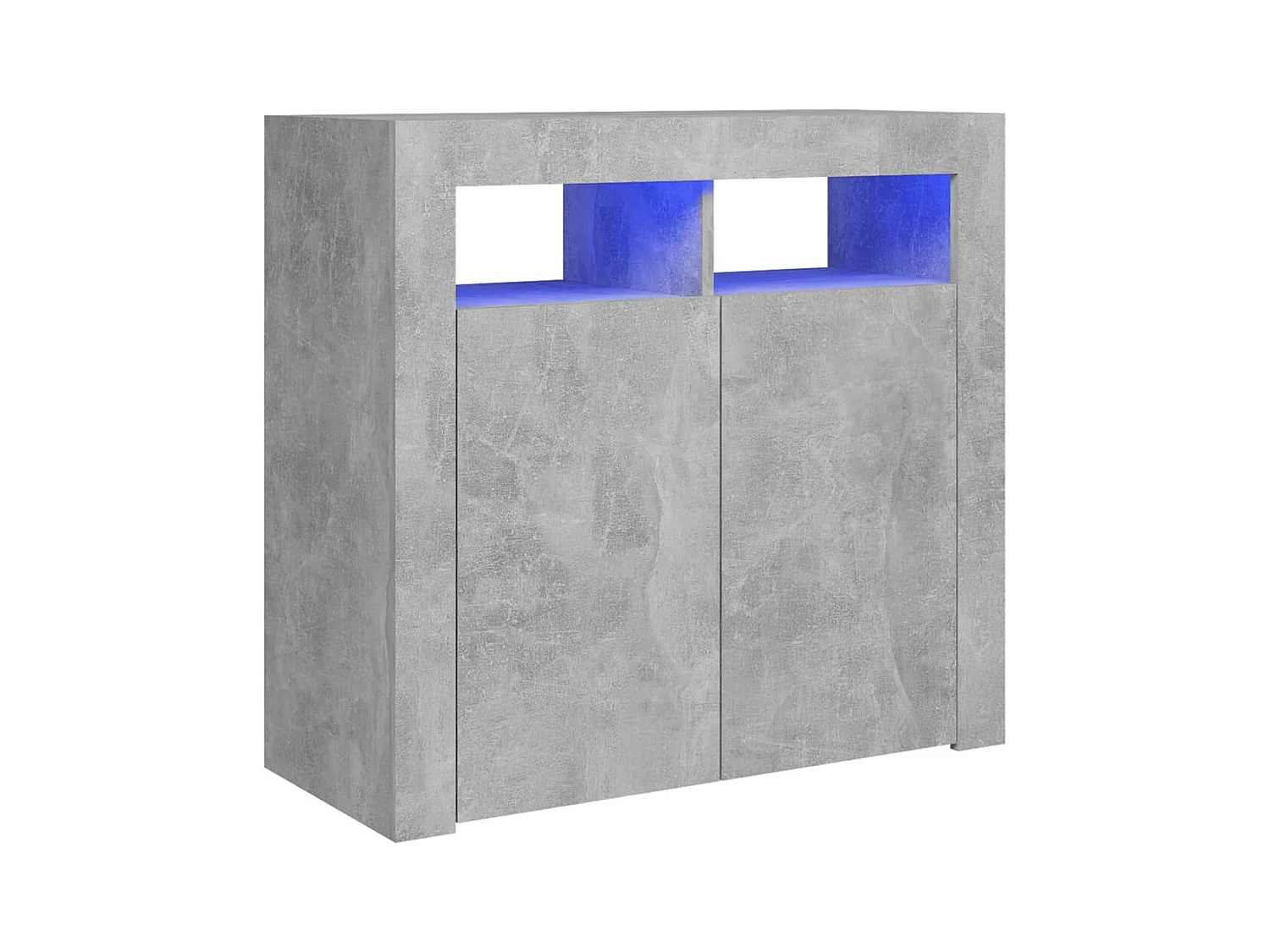 Buffet avec lumières LED Gris béton 80x35x75