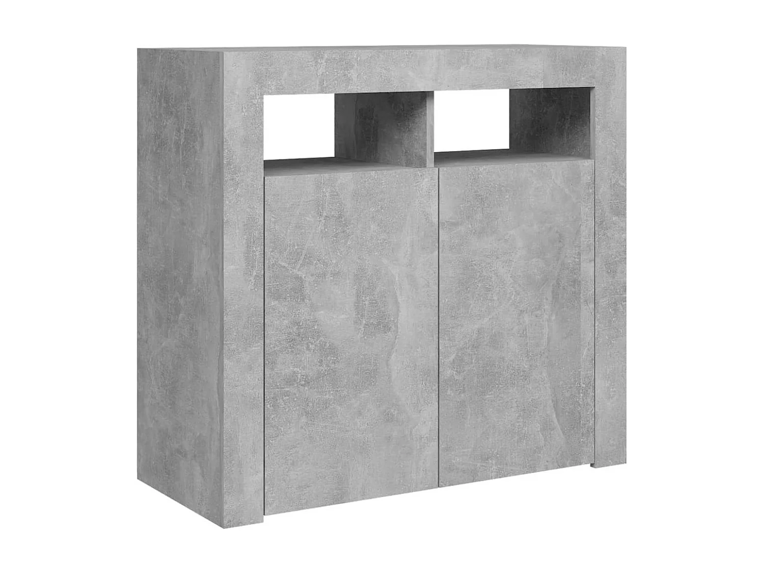 Buffet avec lumières LED Gris béton 80x35x75