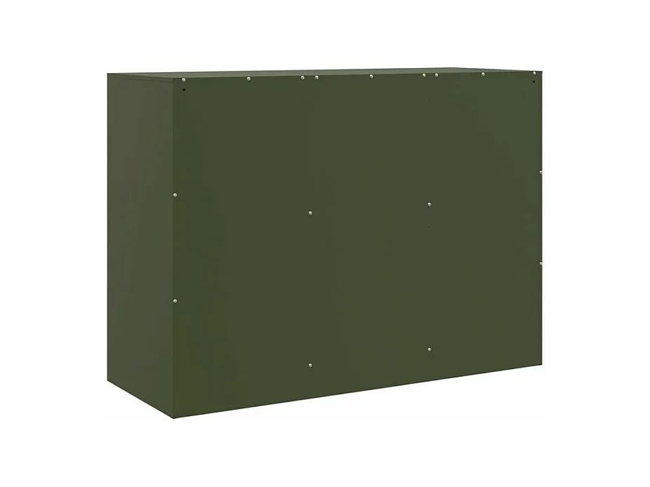 Meuble de rangement 3 portes en acier Lazard 99cm - Style Industriel-Couleur Vert olive