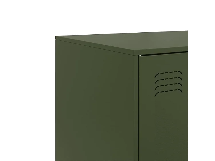 Meuble de rangement 3 portes en acier Lazard 99cm - Style Industriel-Couleur Vert olive