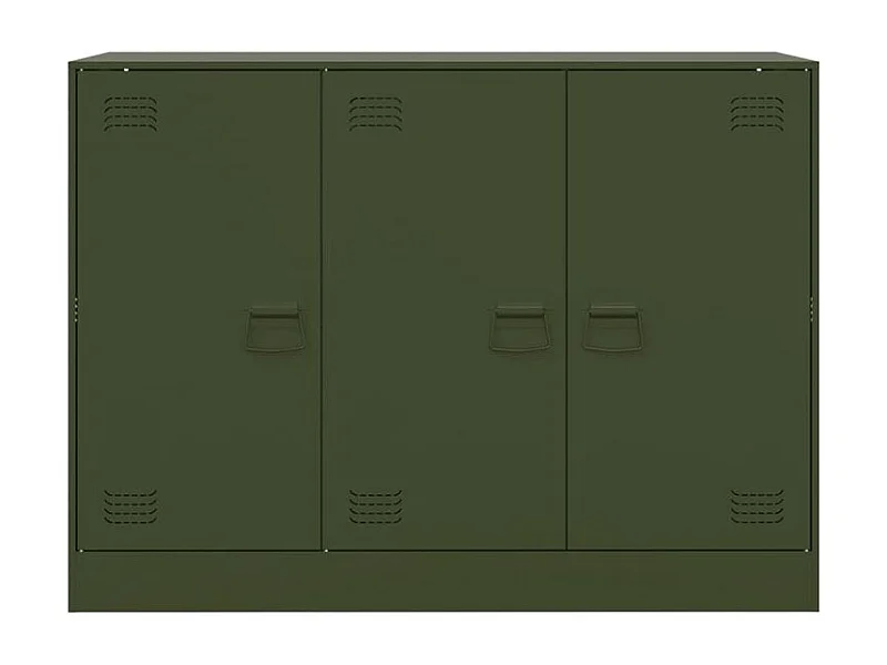 Meuble de rangement 3 portes en acier Lazard 99cm - Style Industriel-Couleur Vert olive