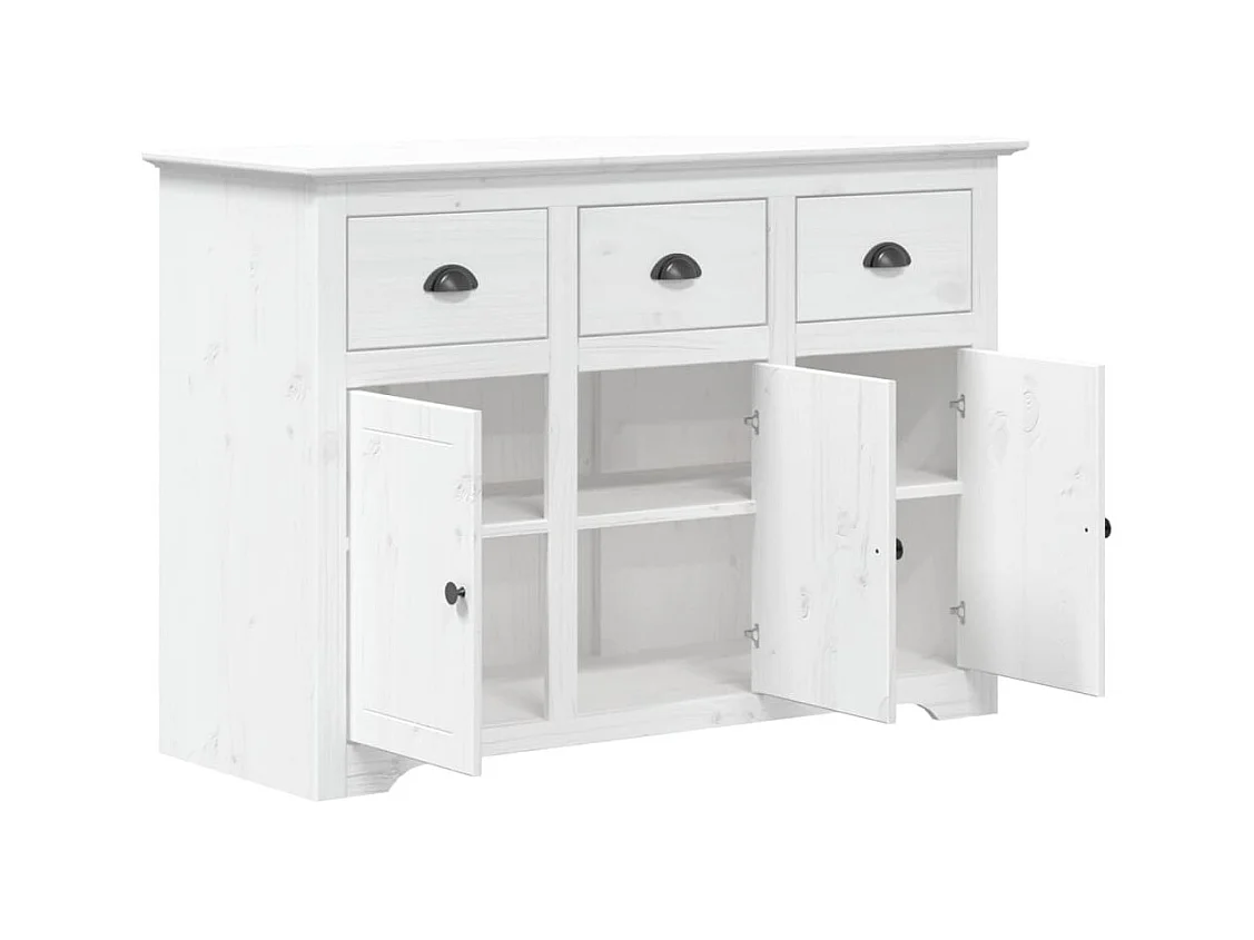 Buffet BODO blanc 115x43x79,5 bois massif de pin