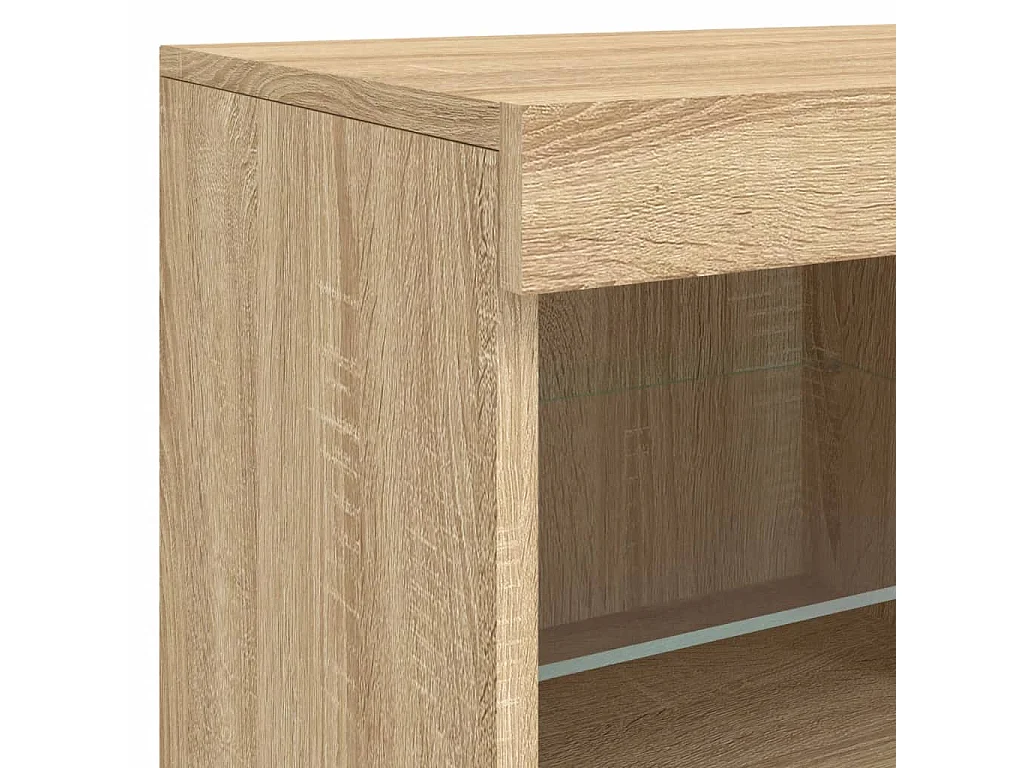 Buffet avec lumières LED chêne sonoma 81x37x67