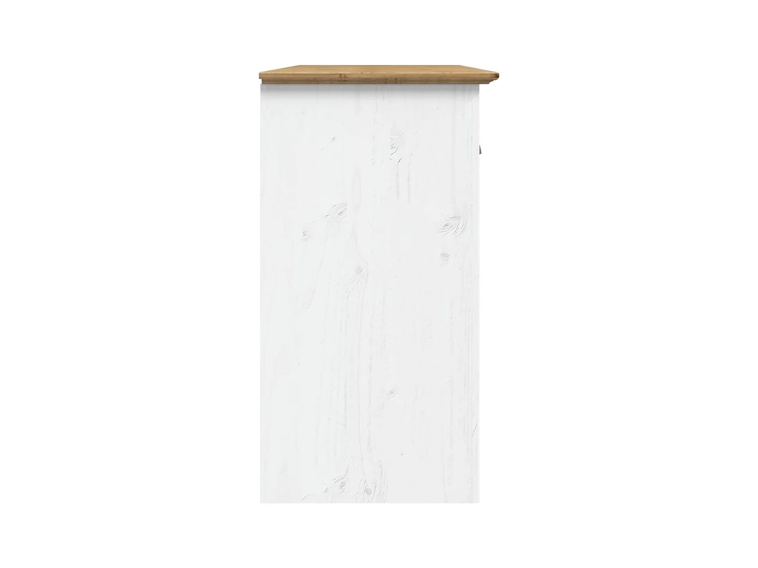 Buffet BODO blanc et marron 115x43x79,5 bois massif de pin
