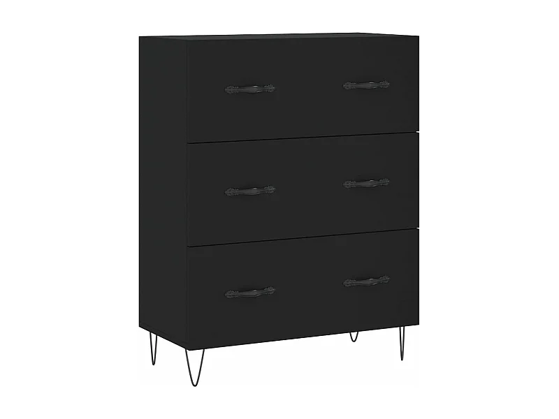 Buffet noir 69,5x34x90 bois d'ingénierie