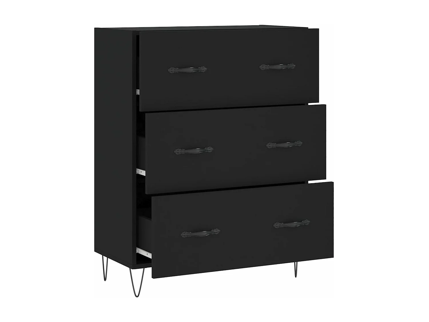 Buffet noir 69,5x34x90 bois d'ingénierie