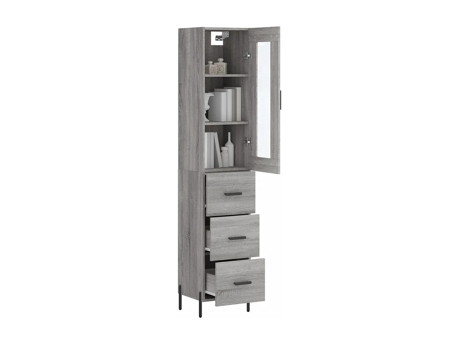 Buffet haut Sonoma gris 34,5x34x180 Bois d'ingénierie