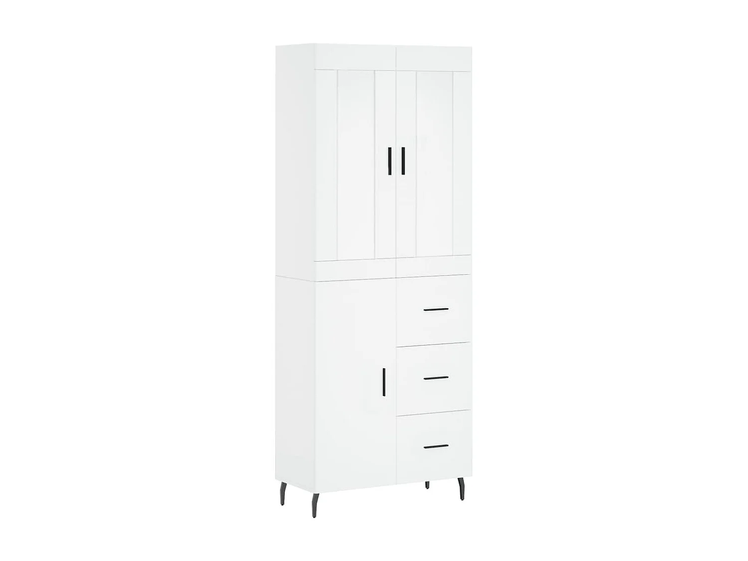 Buffet haut Blanc 69,5x34x180 Bois d'ingénierie