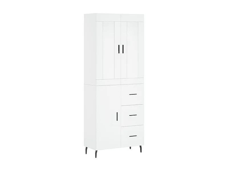 Buffet haut Blanc 69,5x34x180 Bois d'ingénierie