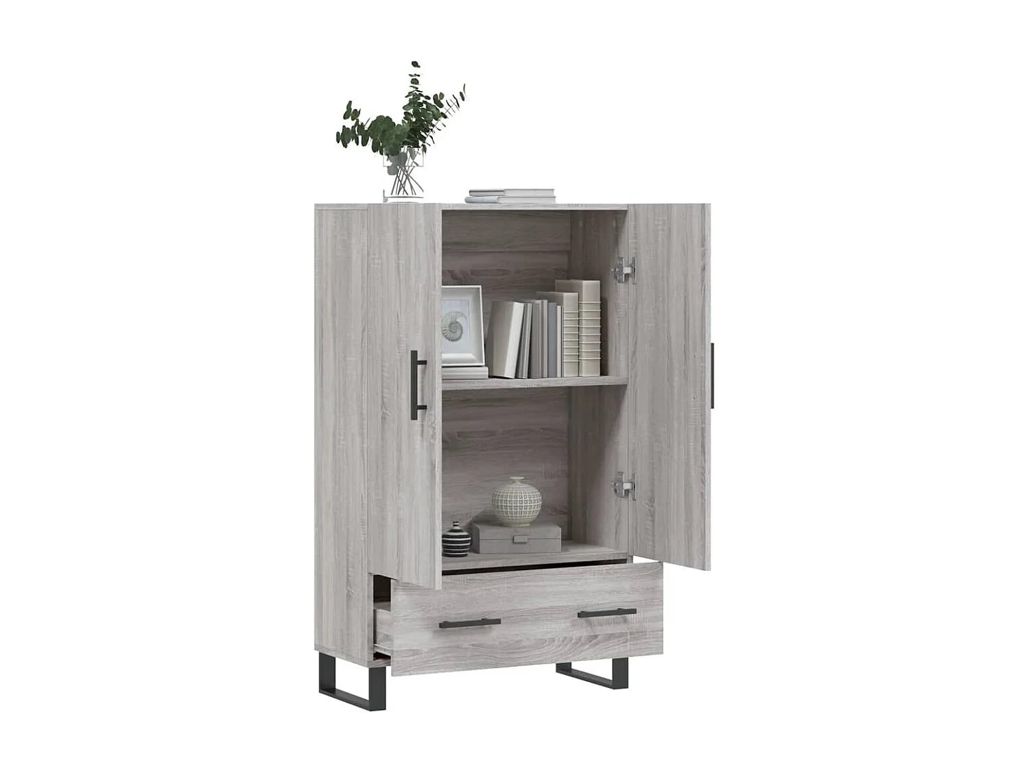 Buffet haut sonoma gris 69,5x31x115 bois d'ingénierie