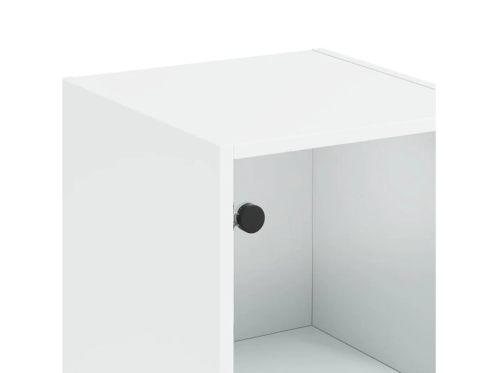 Buffet avec portes en verre blanc 35x37x142