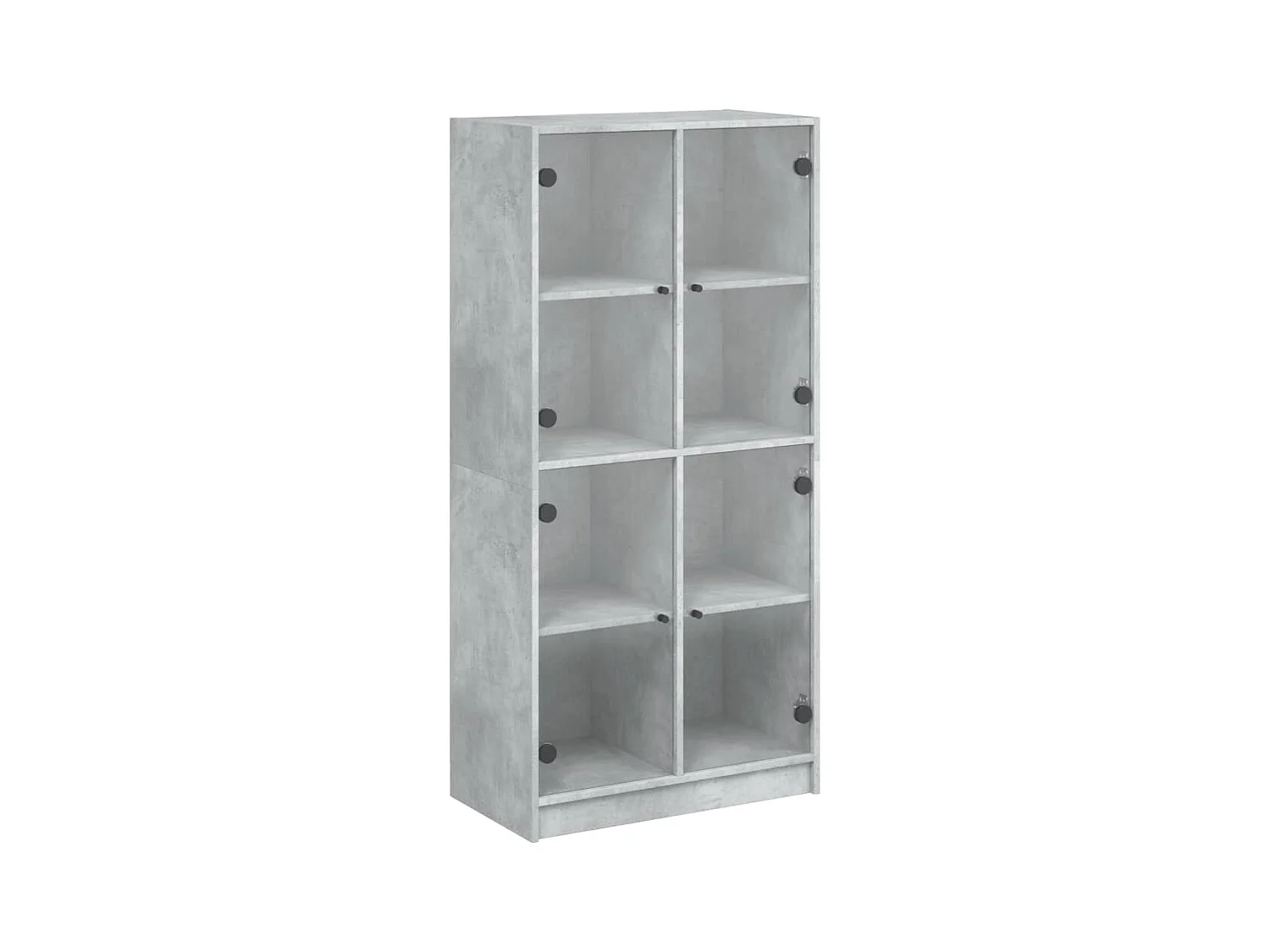 Buffet haut avec portes gris béton 68x37x142 bois ingénierie