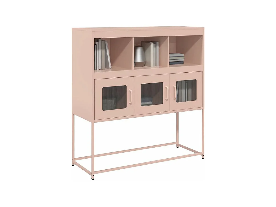 Buffet rose 100,5x39x107 acier laminé à froid