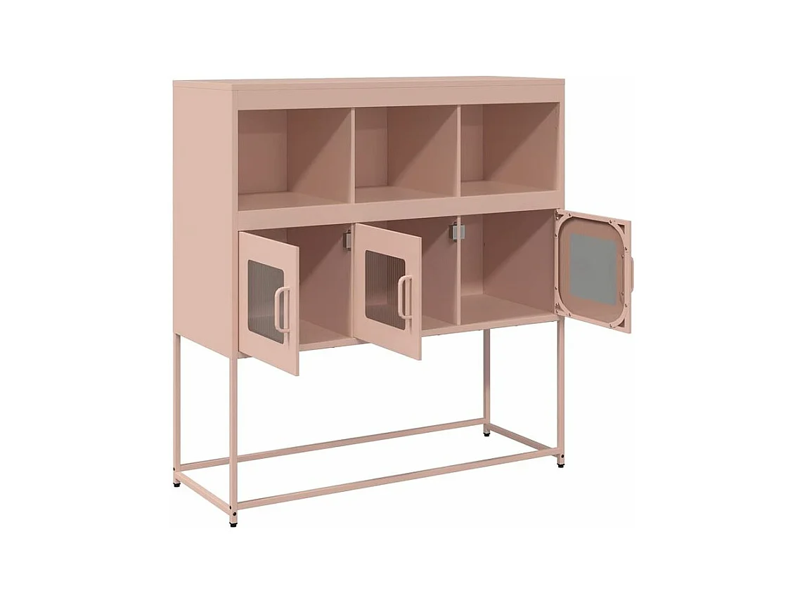 Buffet rose 100,5x39x107 acier laminé à froid