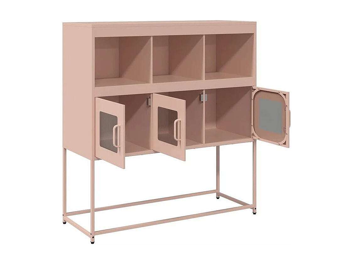 Buffet rose 100,5x39x107 acier laminé à froid