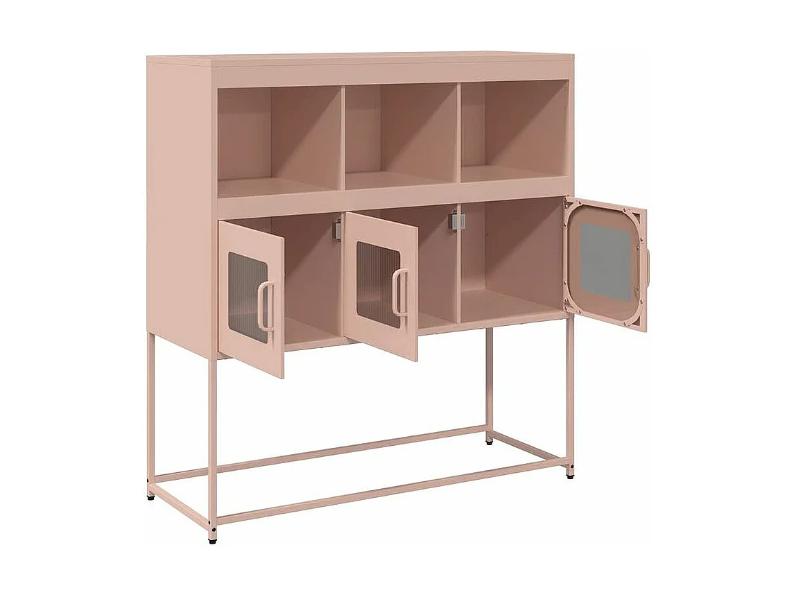 Buffet rose 100,5x39x107 acier laminé à froid