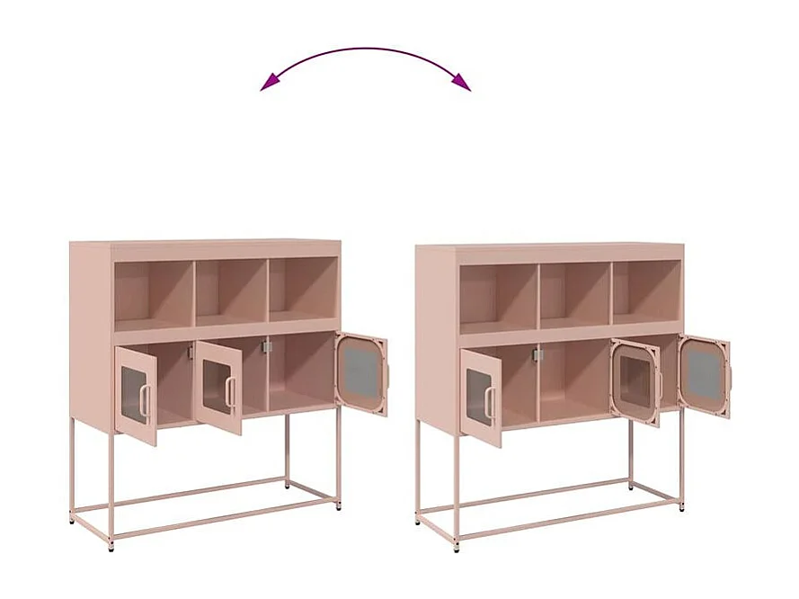 Buffet rose 100,5x39x107 acier laminé à froid